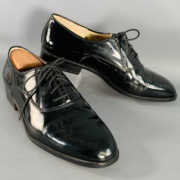 CHURCH'S Size 11.5 Black Patent Leather Oxford Lace-Up Shoes - Picture 1 of 10